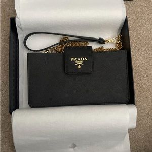 REAL PRADA WALLET ON CHAIN/wristlet